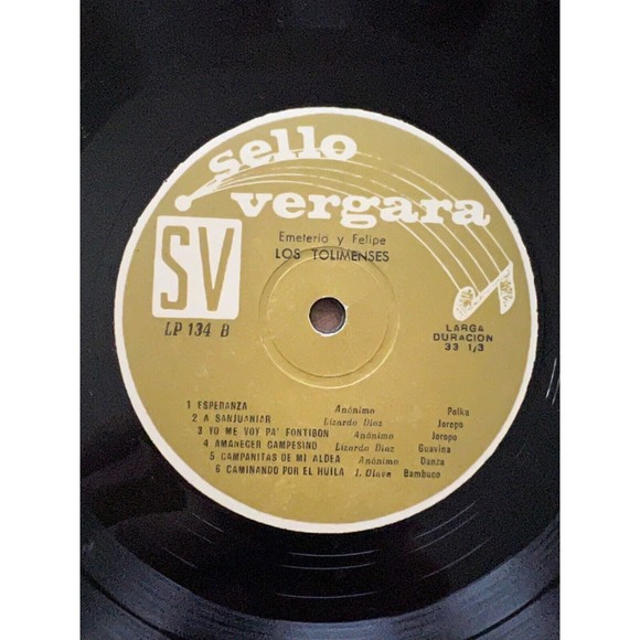 Los Tolimenses Emeterio Y Felipe Sello Vergara LP-134 VG+ Import Columbia - Picture 8 of 8